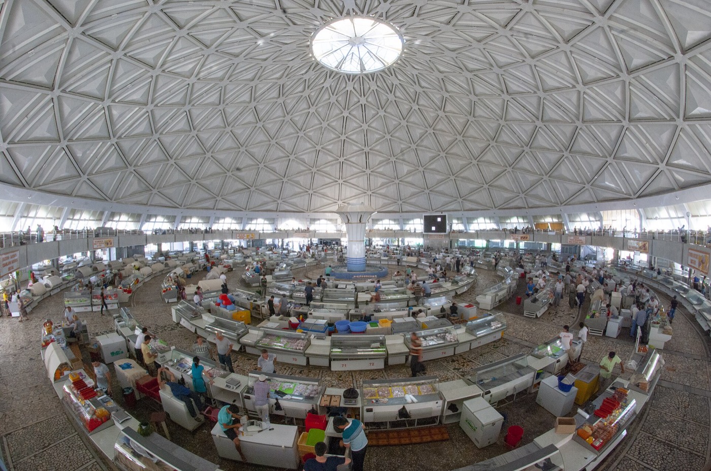 The blue-domed Chorsu Bazaar in Tashkent